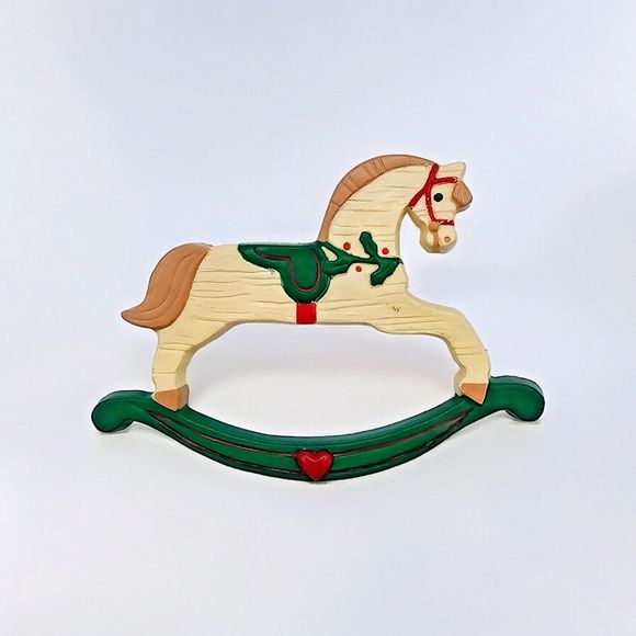 Hallmark Rocking Horse Brooch Vintage 1989 Christmas B5582 Hobby Horse Pin - Picture 10 of 10